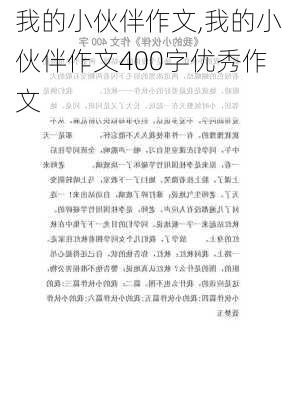 我的小伙伴作文,我的小伙伴作文400字优秀作文