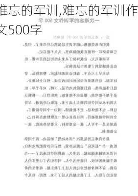 难忘的军训,难忘的军训作文500字