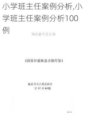 小学班主任案例分析,小学班主任案例分析100例