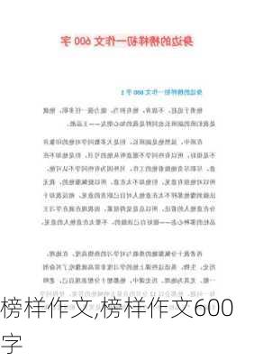 榜样作文,榜样作文600字