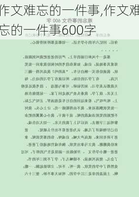 作文难忘的一件事,作文难忘的一件事600字