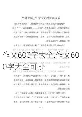 作文600字大全,作文600字大全可抄