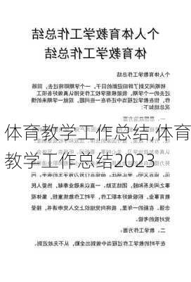 体育教学工作总结,体育教学工作总结2023