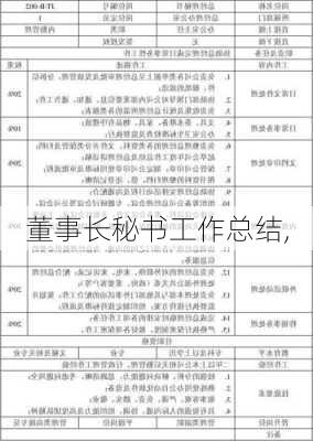 董事长秘书工作总结,