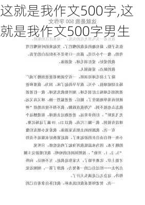 这就是我作文500字,这就是我作文500字男生