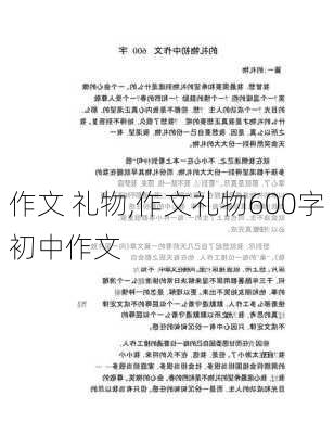 作文 礼物,作文礼物600字初中作文