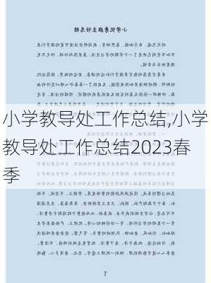 小学教导处工作总结,小学教导处工作总结2023春季