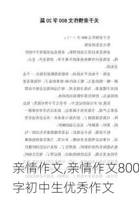 亲情作文,亲情作文800字初中生优秀作文