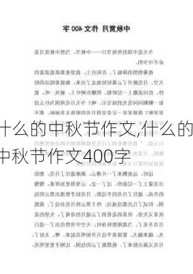 什么的中秋节作文,什么的中秋节作文400字