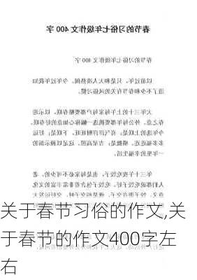 关于春节习俗的作文,关于春节的作文400字左右