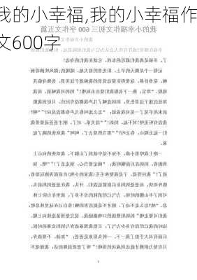 我的小幸福,我的小幸福作文600字