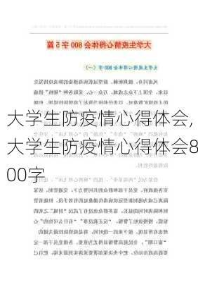 大学生防疫情心得体会,大学生防疫情心得体会800字