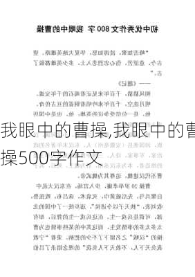 我眼中的曹操,我眼中的曹操500字作文