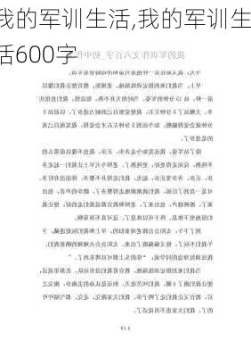 我的军训生活,我的军训生活600字