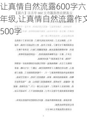 让真情自然流露600字六年级,让真情自然流露作文500字