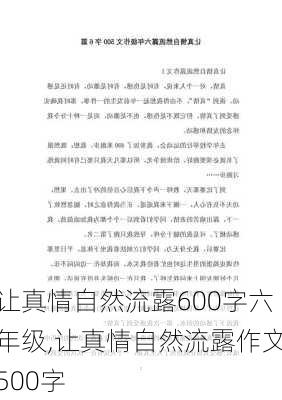 让真情自然流露600字六年级,让真情自然流露作文500字