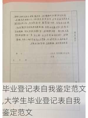 毕业登记表自我鉴定范文,大学生毕业登记表自我鉴定范文