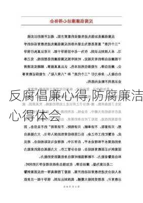 反腐倡廉心得,防腐廉洁心得体会