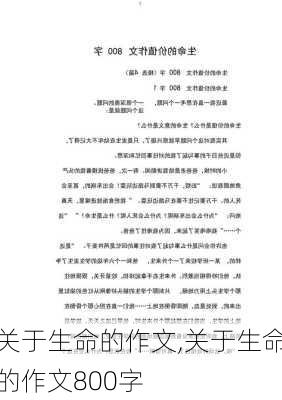 关于生命的作文,关于生命的作文800字