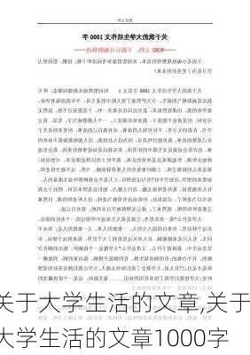 关于大学生活的文章,关于大学生活的文章1000字