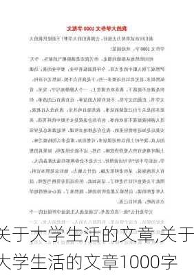 关于大学生活的文章,关于大学生活的文章1000字