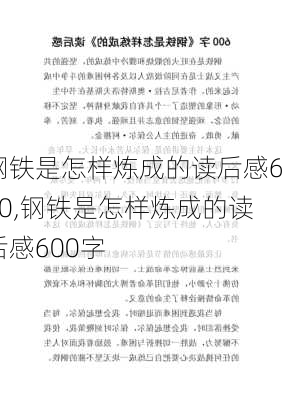 钢铁是怎样炼成的读后感600,钢铁是怎样炼成的读后感600字