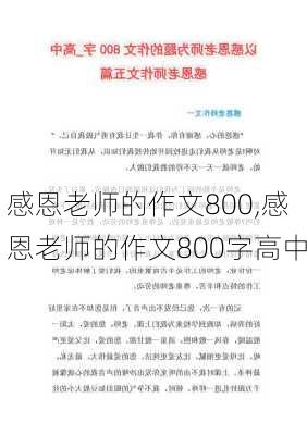 感恩老师的作文800,感恩老师的作文800字高中