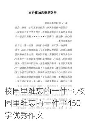 校园里难忘的一件事,校园里难忘的一件事450字优秀作文