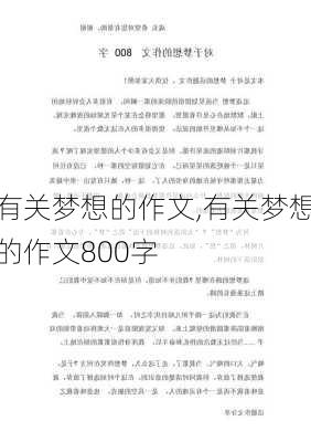 有关梦想的作文,有关梦想的作文800字