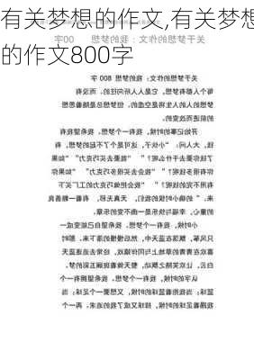 有关梦想的作文,有关梦想的作文800字