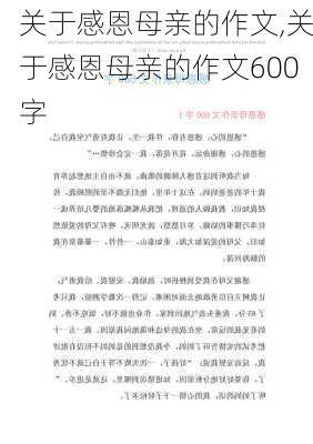 关于感恩母亲的作文,关于感恩母亲的作文600字