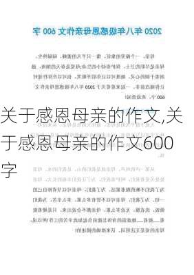 关于感恩母亲的作文,关于感恩母亲的作文600字