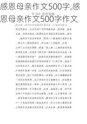 感恩母亲作文500字,感恩母亲作文500字作文