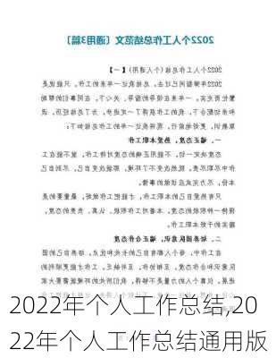 2022年个人工作总结,2022年个人工作总结通用版