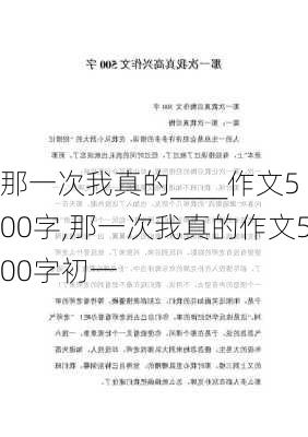 那一次我真的____作文500字,那一次我真的作文500字初一