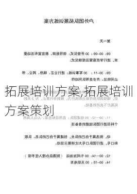 拓展培训方案,拓展培训方案策划