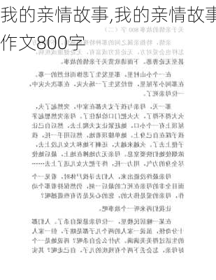 我的亲情故事,我的亲情故事作文800字