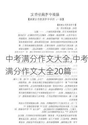 中考满分作文大全,中考满分作文大全20篇