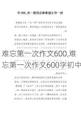 难忘第一次作文600,难忘第一次作文600字初中