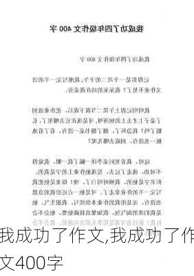 我成功了作文,我成功了作文400字