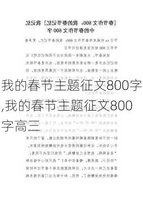 我的春节主题征文800字,我的春节主题征文800字高三