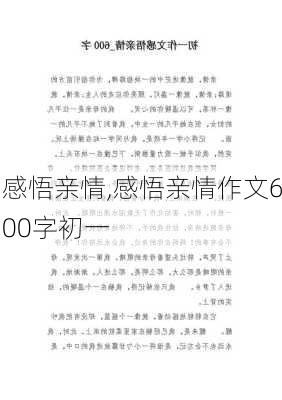 感悟亲情,感悟亲情作文600字初一