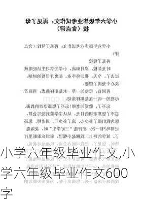 小学六年级毕业作文,小学六年级毕业作文600字