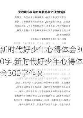 新时代好少年心得体会300字,新时代好少年心得体会300字作文