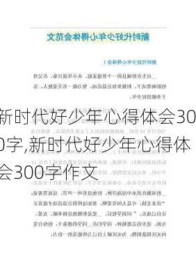 新时代好少年心得体会300字,新时代好少年心得体会300字作文