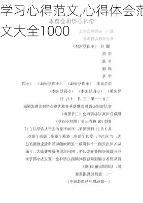 学习心得范文,心得体会范文大全1000