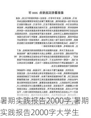 暑期实践报告2000字,暑期实践报告2000字大学生