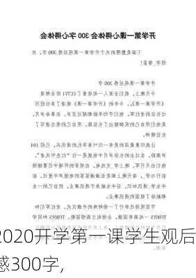 2020开学第一课学生观后感300字,