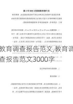 教育调查报告范文,教育调查报告范文3000字