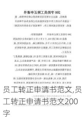 员工转正申请书范文,员工转正申请书范文200字